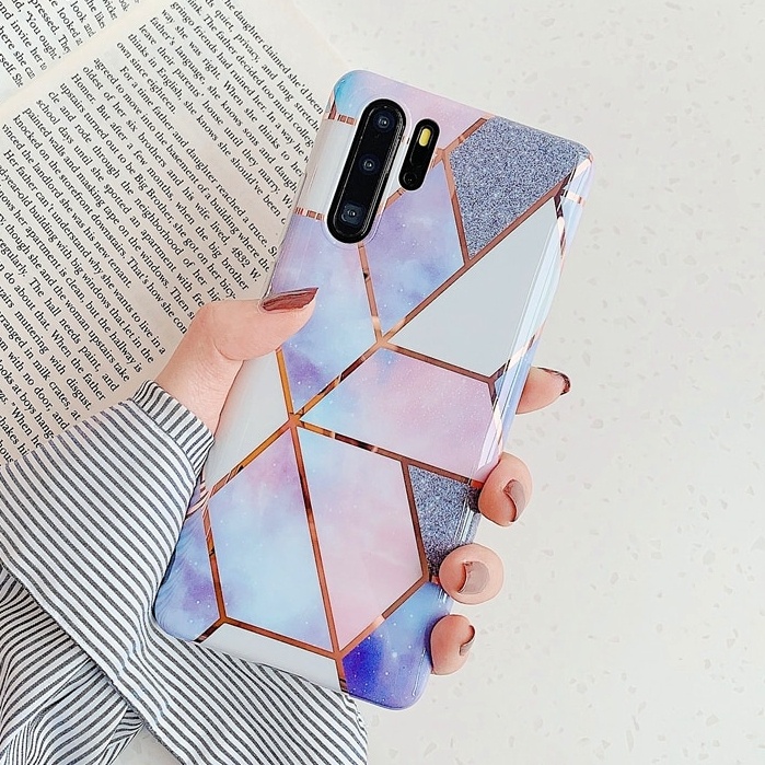 HUAWEI P30 PRO, P40 PRO - Geometric Marble purple lilac CASE CASING