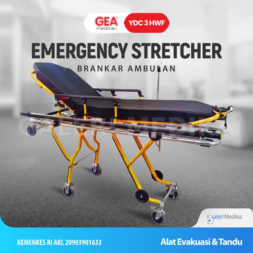 Emergency Stretcher GEA YDC 3 HWF Brankar Ambulan / Emergency Bed