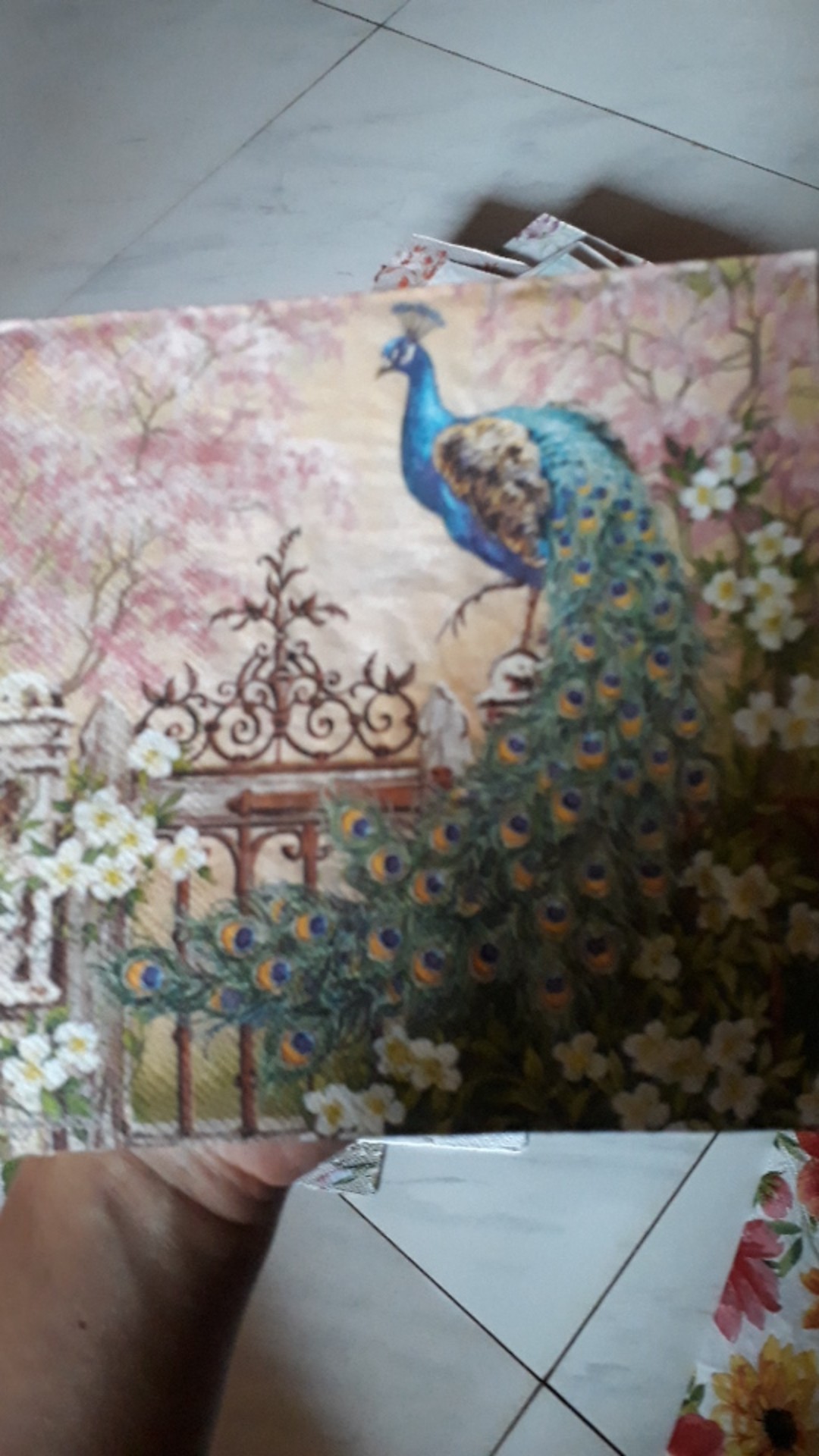 Tisu / Napkin Decoupage Grosir - 33x33 Cm - Peacock