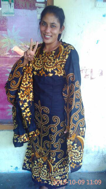 Baju Batik Couple Modern Monalisa Genes Gamis Lowo Pari Ngadek Rantai M, L, Xl, Asli Pekalongan