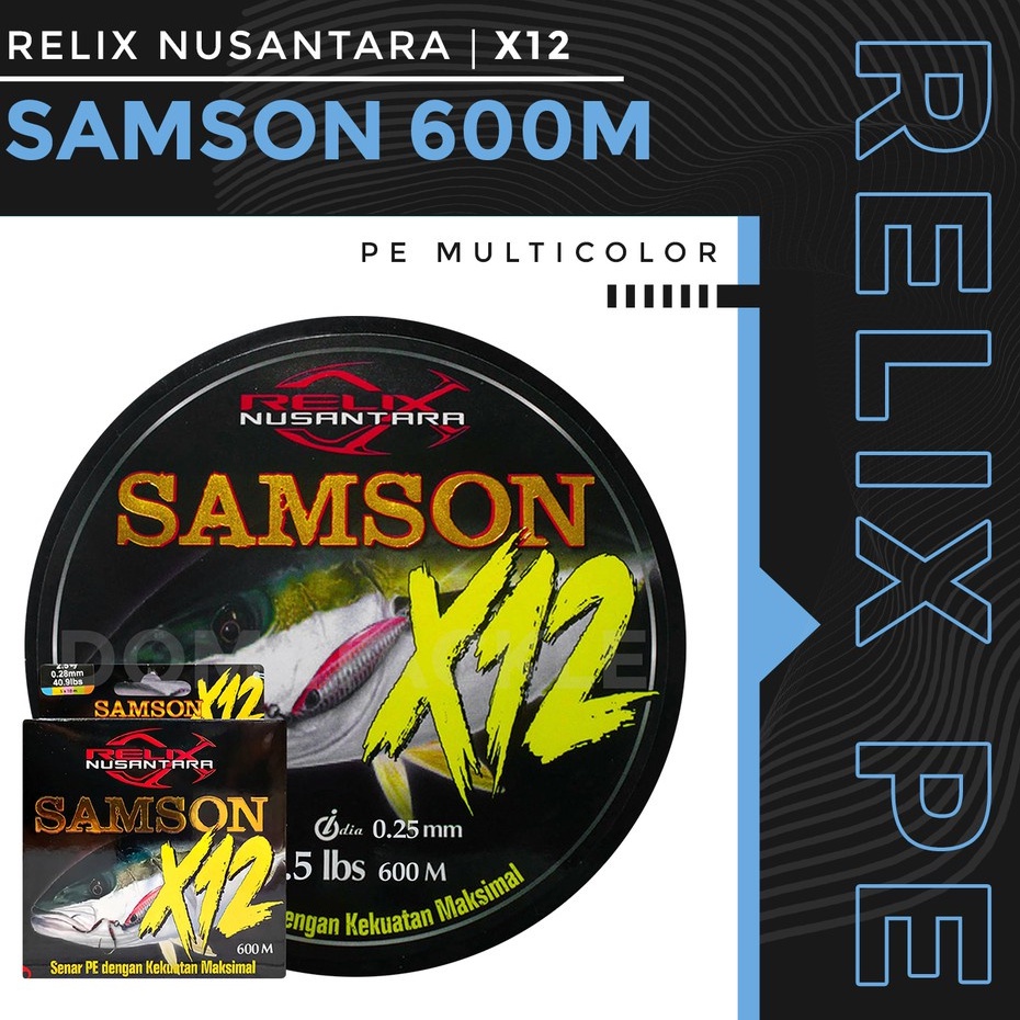 PE. RELIX NUSANTARA SAMSON X12 (Color MULTICOLOR) 100m / 300m / 600m