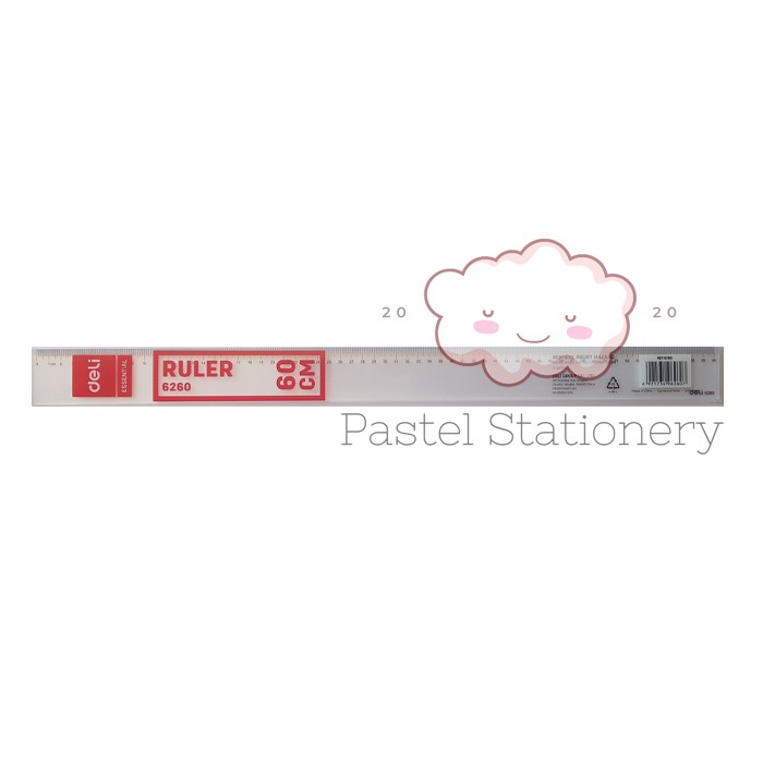 

Penggaris Plastik 60cm Deli - Plastic Ruller Deli 60 cm