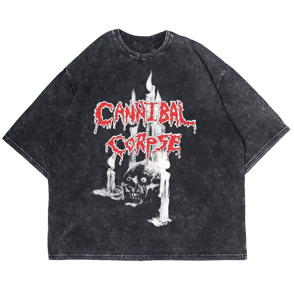 KAOS OVERSIZE BAND CANNIBAL CORPSE WASHING VINTAGE TEE ( WASHING T-SHIRT )