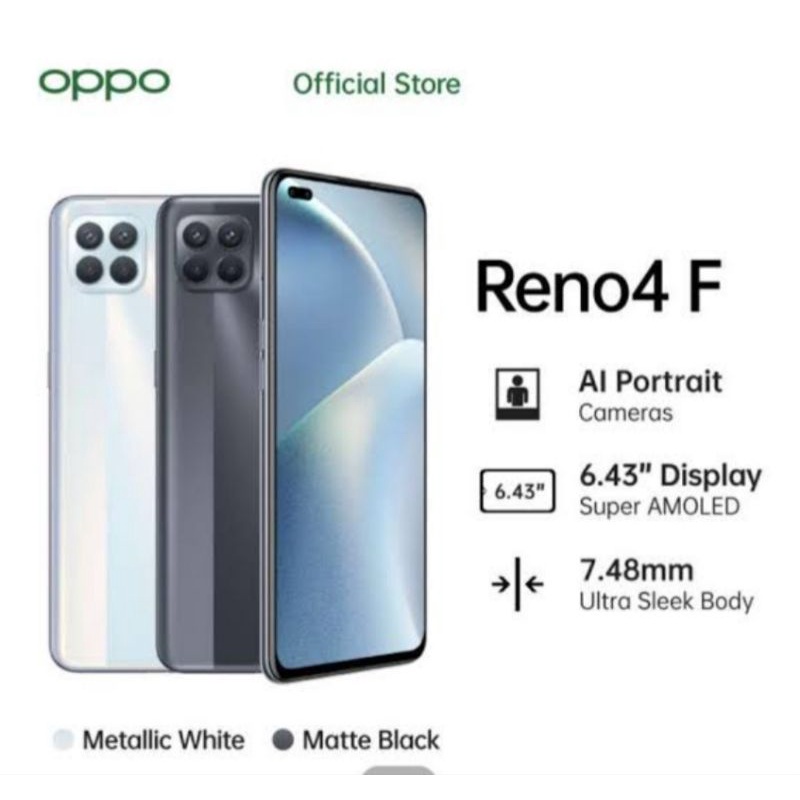 HP OPPO RENO 4F 8/128 GB - OPPO RENO 4 F RAM 8GB ROM 128GB GARANSI RESMI