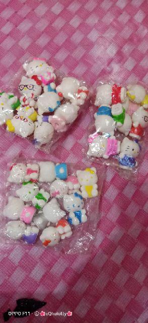 8pcs/set Hello Kitty Topper Kue Pajangan Kue Warna Warni 5cm Model A
