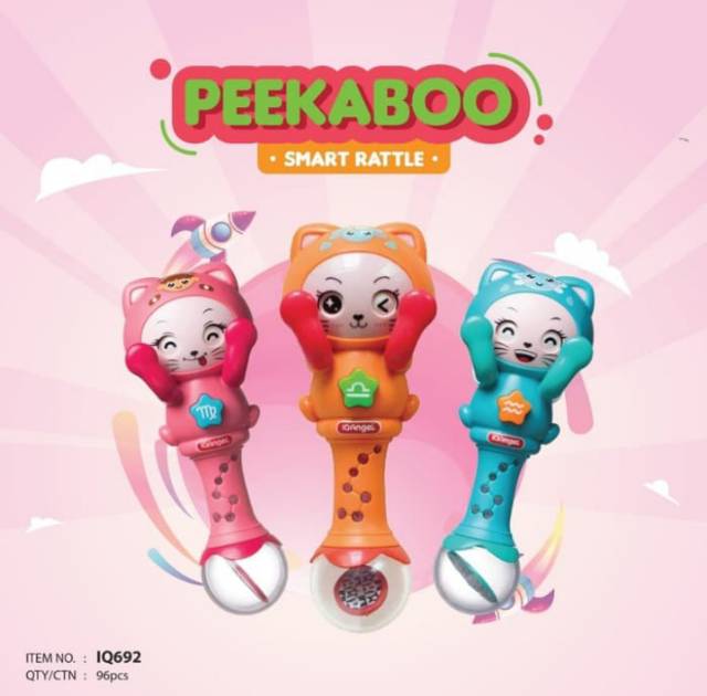 IQ ANGEL Peekaboo Smart Rattle Mainan Motorik  Edukasi Bayi Bersuara