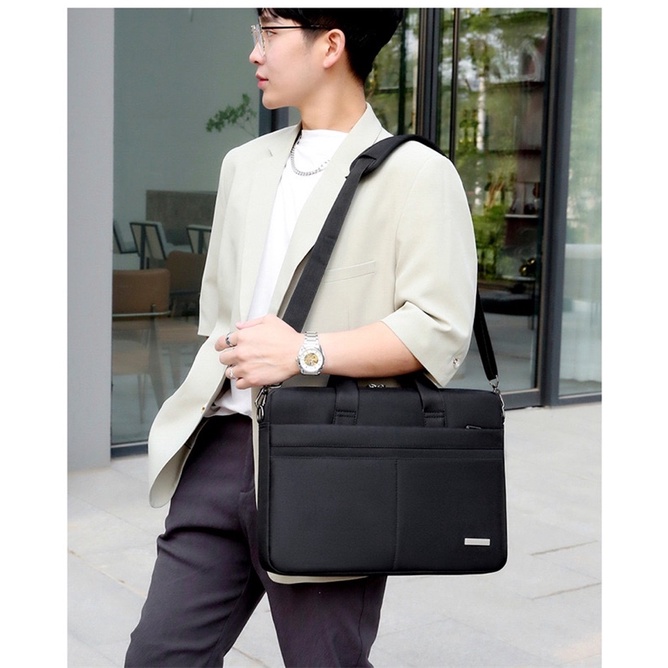 tas laptop selempang strap tebal 13 14 15 16 inch pria wanita cover case laptop polos berkualitas fashion murah TL08