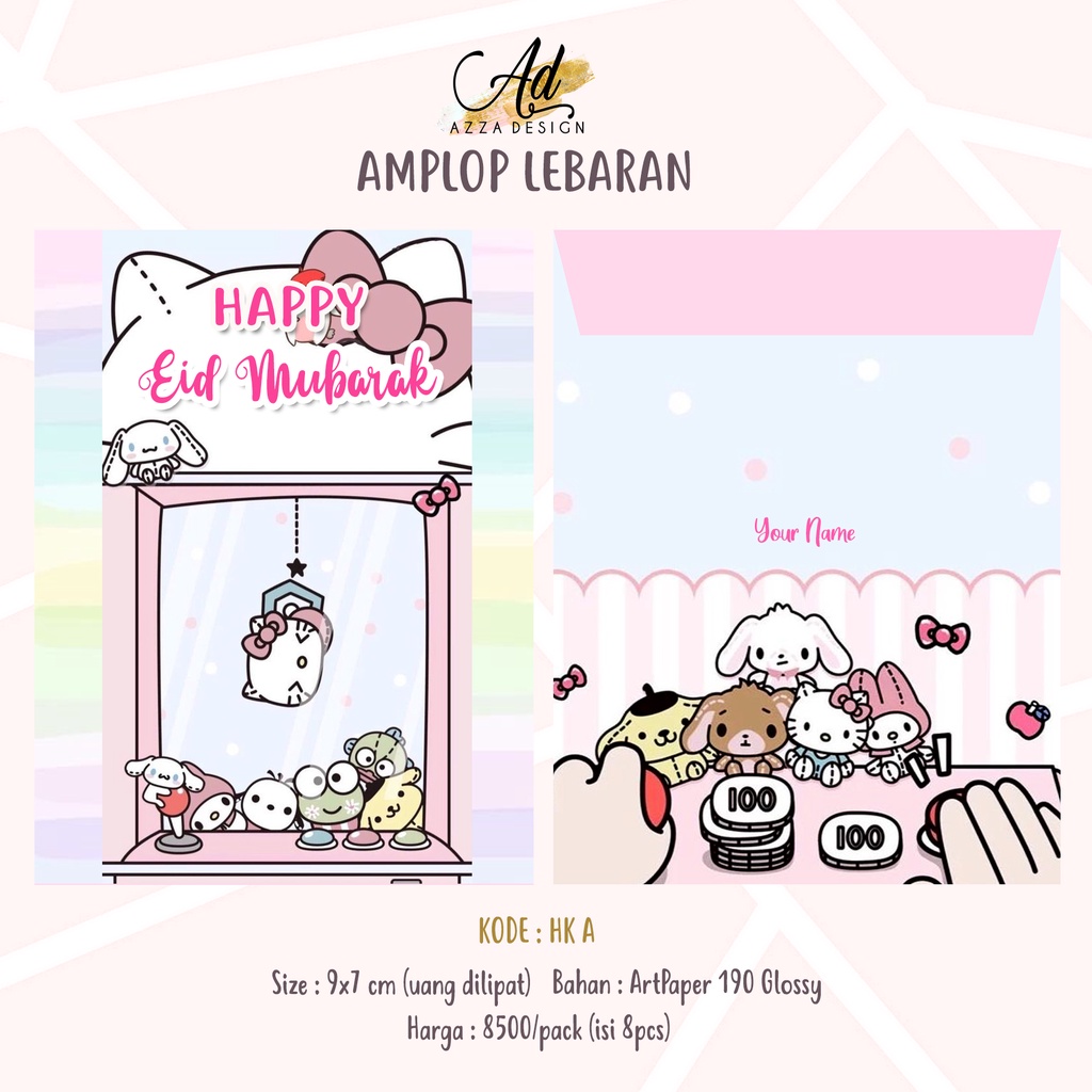 

Amplop lebaran Custom (Preorder) Design Hello kitty