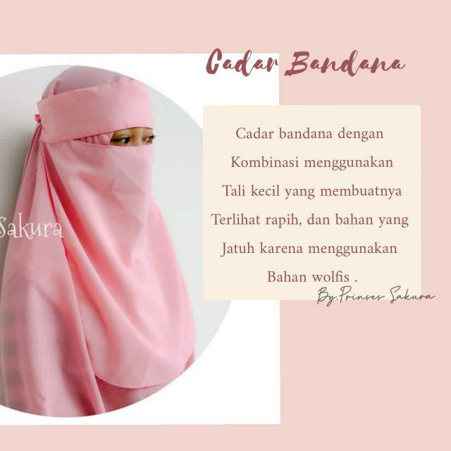 Niqab Cadar Bandana wolfis tali kecil