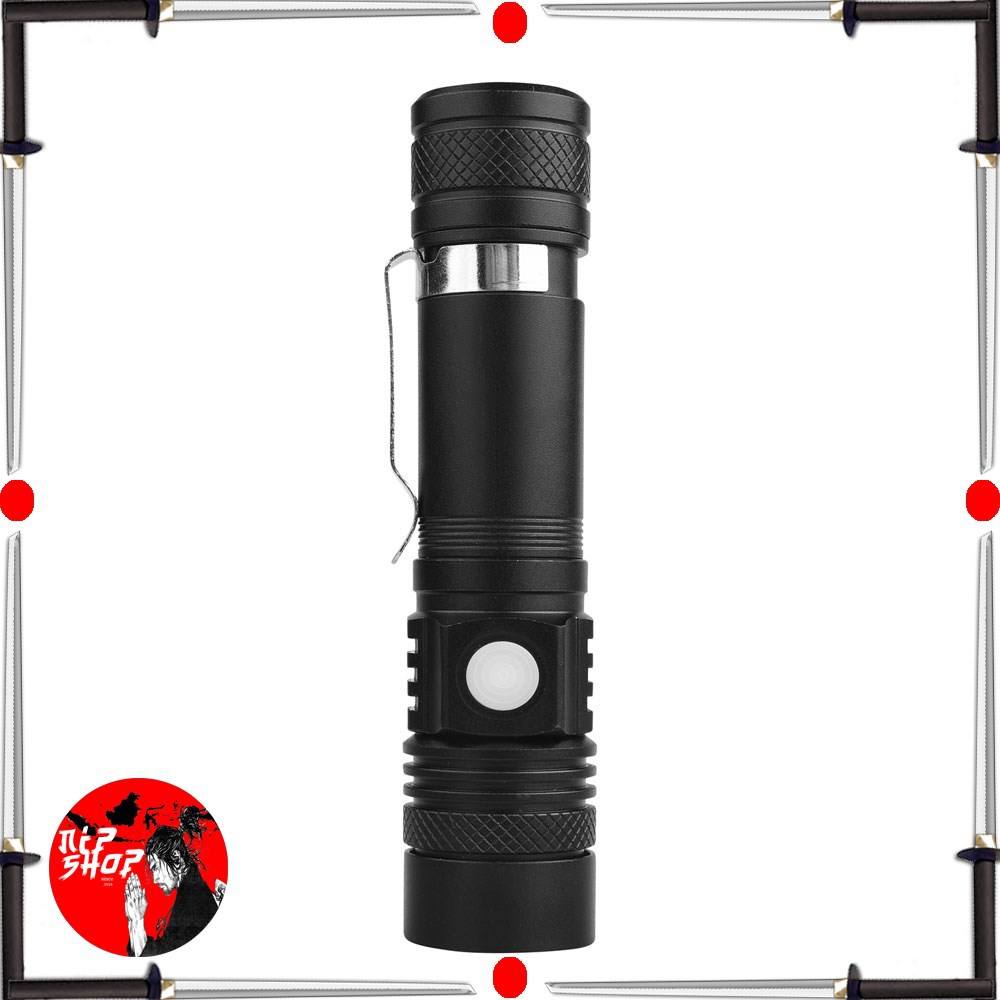 Pocketman Senter LED USB Rechargeable XML-T6 6200 Lumens 10W