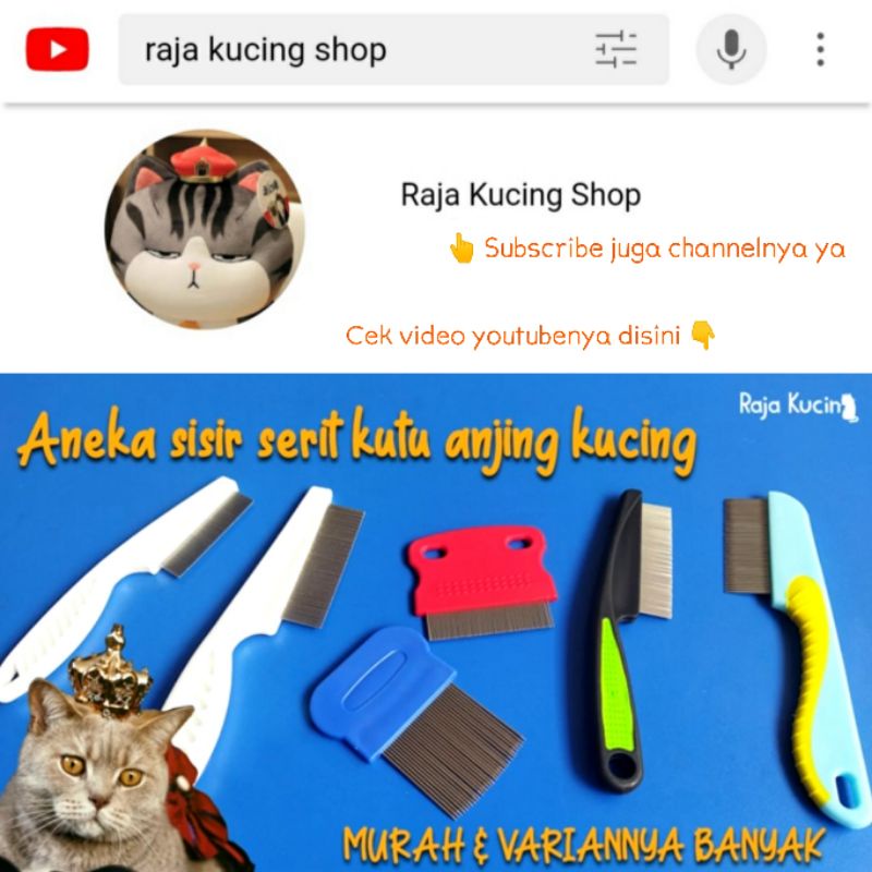 Sisir serit kutu gagang untuk kucing anjing