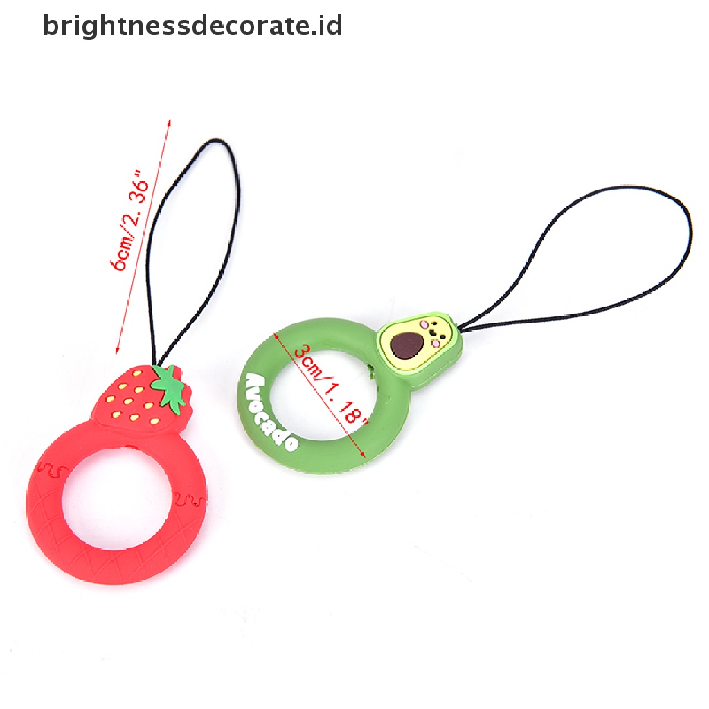 [birth] 3D Cartoon Anti-lost Universal Phone Short Lanyard Silicone Pendant Ring Strap [ID]