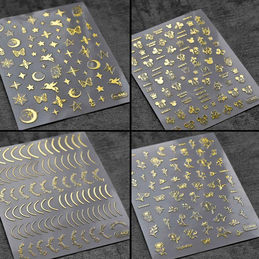 Mxbeauty Bronzing Stiker Kuku Premium Bunga Kupu Kupu DIY Dekorasi Nail Art