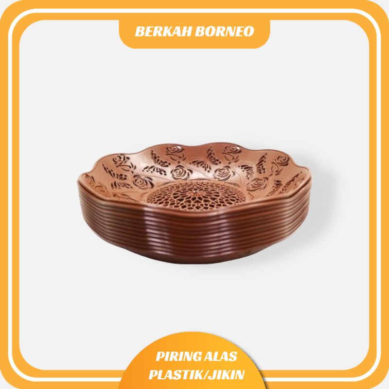 Jikin Mawar Plastik / Piring Cantik / Alas nasi plastik