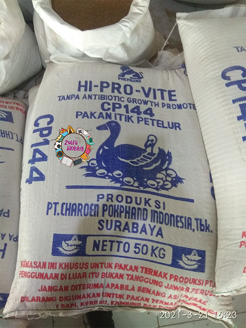 Pakan ternak konsentrat Bebek Charoen Pokphand Hi-Pro-Vite CP144 / CP 144 - Repack 1Kg