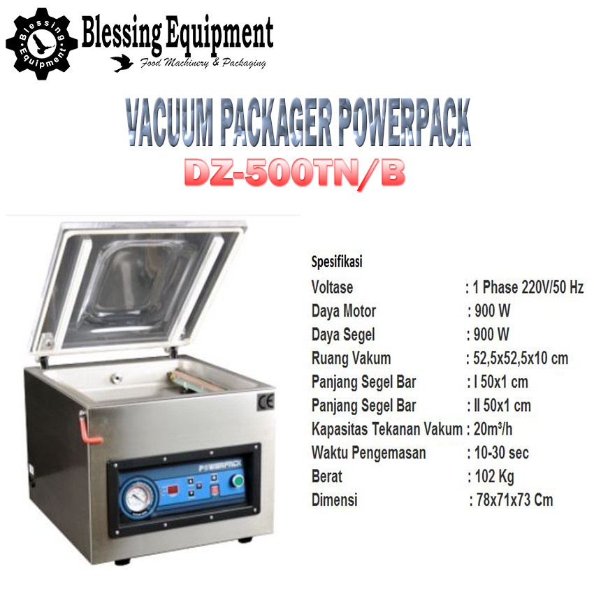 Mesin Vakum Powerpack DZ-500TN|B Vacuum Sealer