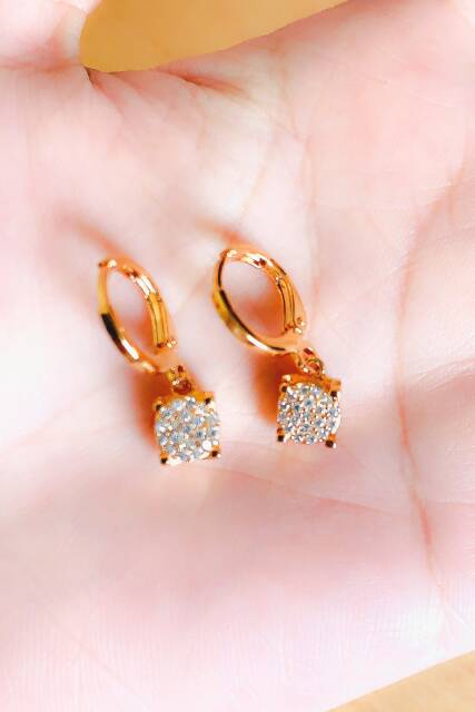 Anting Wanita Model Cubic Zirconia Gold Xuping