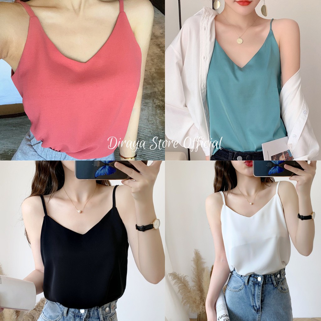 Diraya Tank Top Korean Style Bahan Crepe Catarina Premium