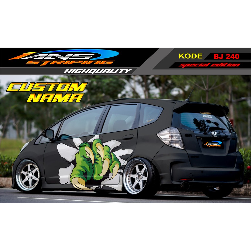 DECAL STICKER MOBIL HONDA JAZZ, BRIO, MOBILIO, AVANZA, AGYA,YARIS / STRIPING MOBIL