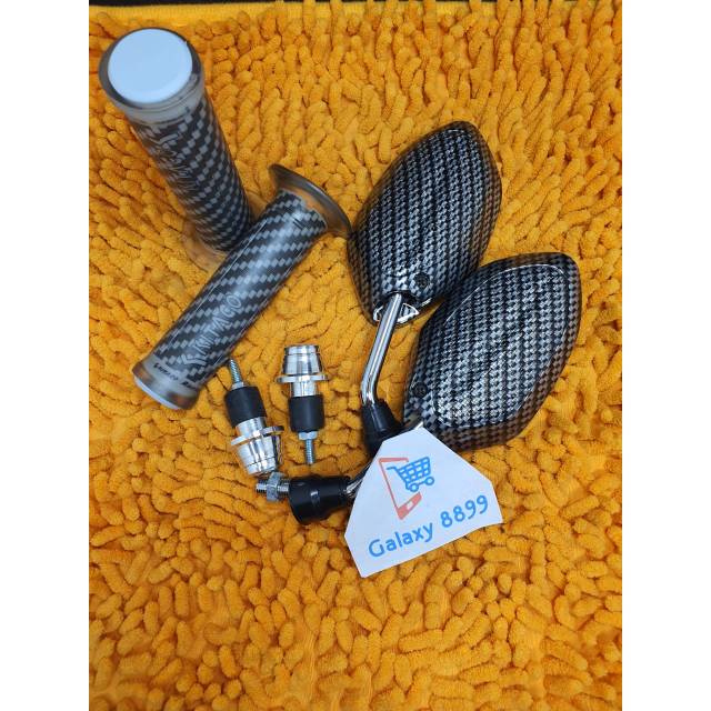 Spion beat Mini Karbon Crome+ Jalu Stang silver + Handgrip Karbon Kitaco