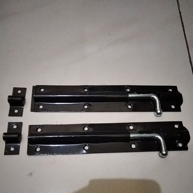 grendel double plat 8 inch /grendel pintu / grendel jendela/ hitam