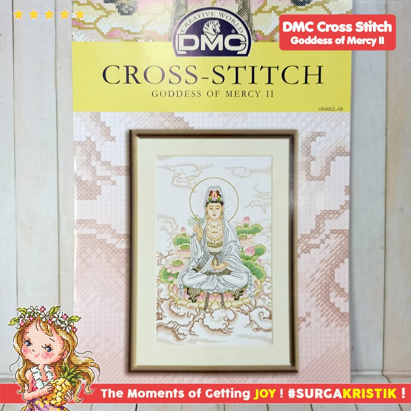 Paket DIY Craft Sulam Kristik Strimin DMC PKT-0848KL-08 - Goddess Of Mercy II Kwan Im