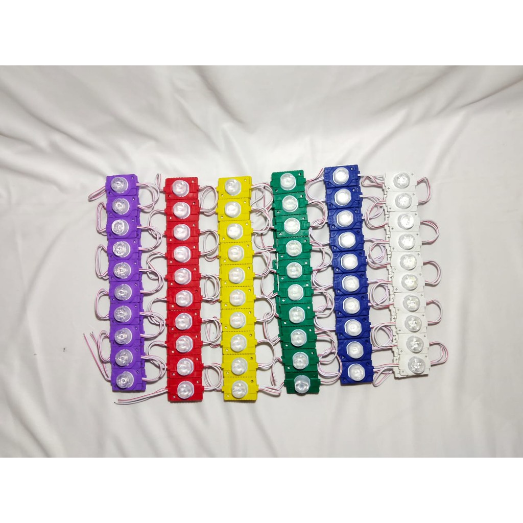 LAMPU LED 1 MATA MODUL STRIP 1 MATA BESAR 12 VOLT 1,5 WATT PUTIH KUNING MERAH BIRU HIJAU UNGU PINK