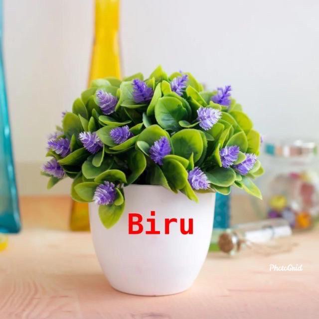 TL88 P2039 POT TANAMAN  BUNGA HIAS BUNGA DEKORASI RUANGAN BUNGA PLASTIK HIAS-Biru