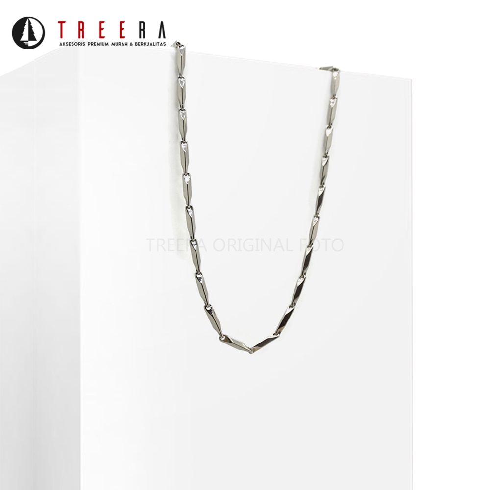 Treera - Titanium Kalung Pria Anti Karat Anti Luntur Original Model Padi