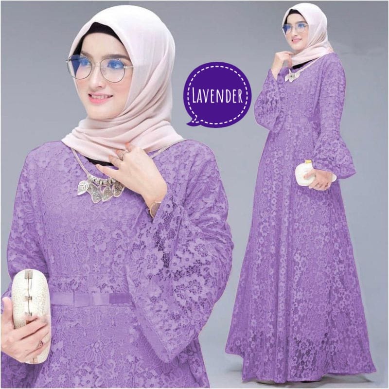 BJ - Maxi YUNITA Bahan Brukat Tulang Premium - Size M L XL XXL - Gamis Dress Pesta - Fashion Muslim