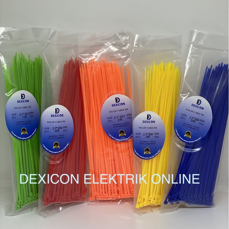 Ties 2.7 x 200/kabel ties/pengikat plastik/kabel pengikat makanan/cable tie/kabel ties warna warni