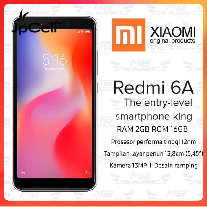 HP Xiaomi Redmi 6A 16GB - RAM 2GB Handphone Murah Redmi 6 A OS 8 Oreo - 9 Pie