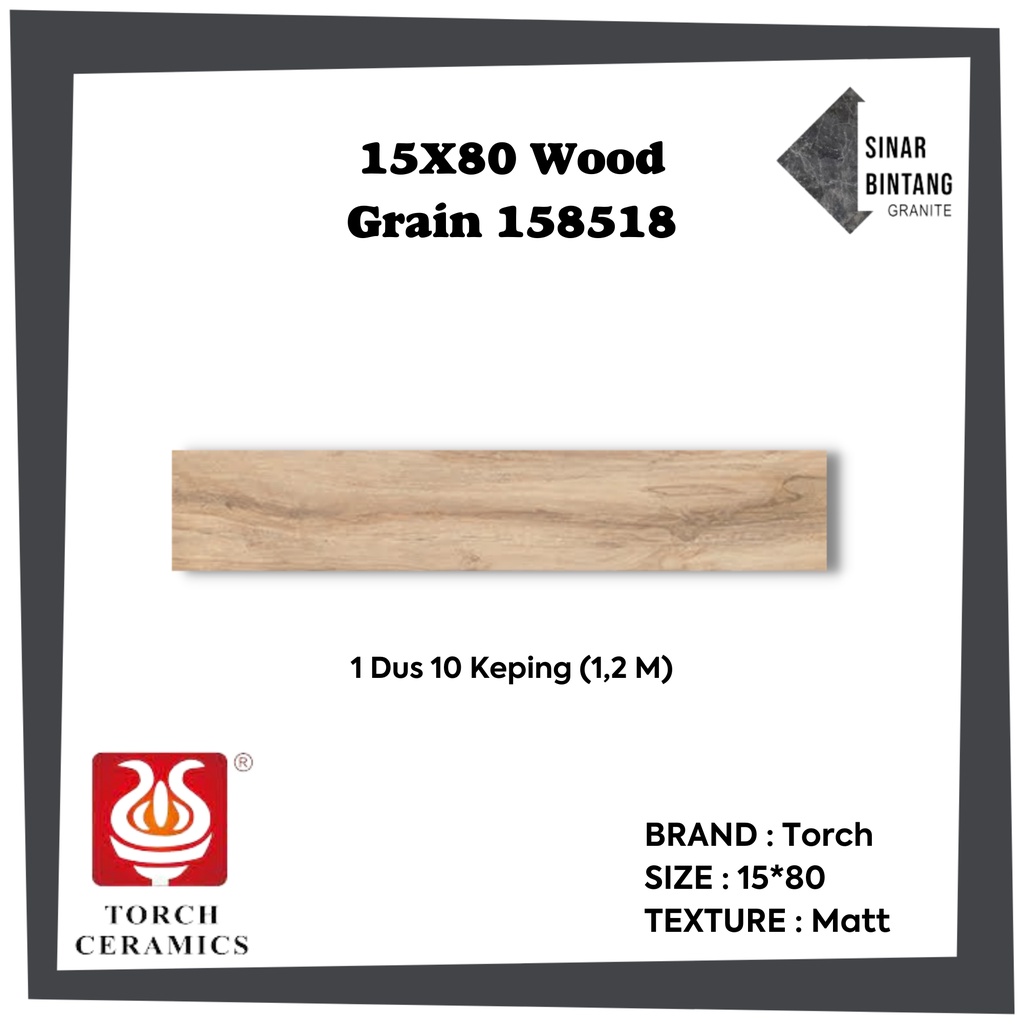 Granit 15X80 | Granit Lantai Wood Grain 158518 TORCH