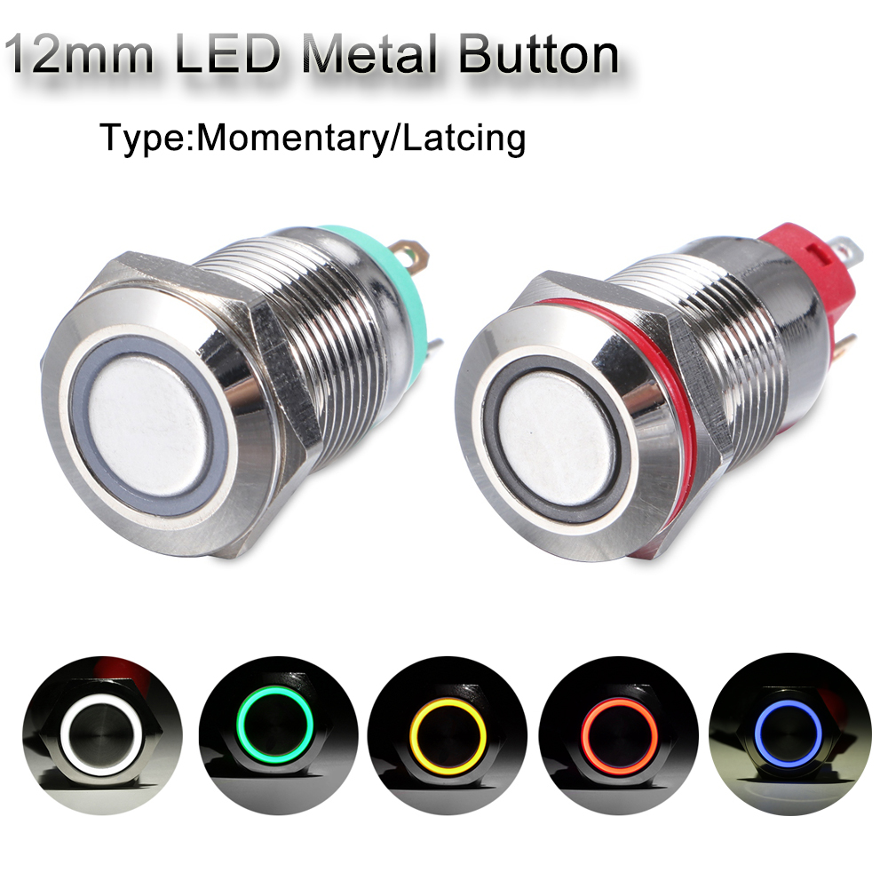 PUSH ON Suyou Saklar Tombol Tekan On / Off Led 3v 5v 9v 12v 24v 110v 220v Anti Air Warna Merah / Biru / Hijau / Kuning / Putih