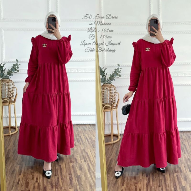 Fashion Muslim LINEA MELINDA DRESS cringkle canda susun terlaris