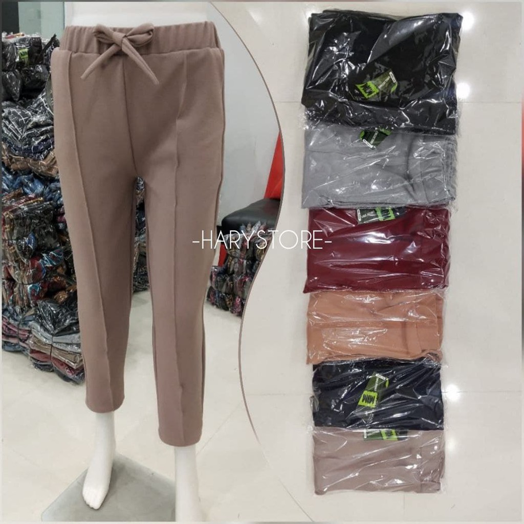 PJ 01- Celana panjang pensil legging wanita cewek allsize fit L XL / 3L jumbo scuba harian santai murah