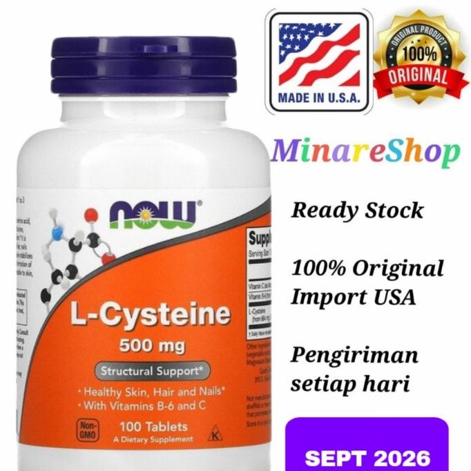NOW L-Cysteine 500 mg 100 tablets ORI USA