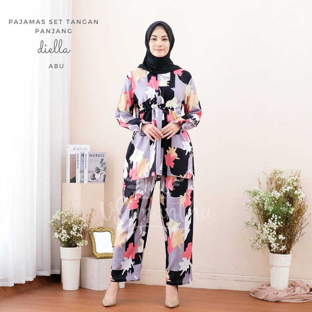 vSamantha - Pajamas Set / Piyama Set Muslim Busui Friendly - Tangan Panjang , Celana Panjang-3