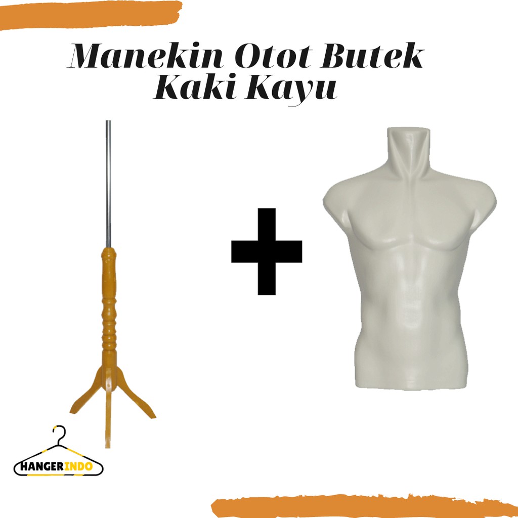 Manekin Cowok Otot Butek Kaki Kayu | Manekin Cowok | Patung Display