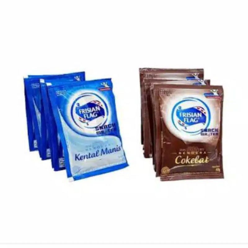 

Frisian Flag Susu Kental Manis Bendera Renceng (Isi 6sachet @40gr) Renteng Vanilla Coklat Korean Strawberry