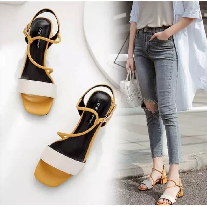 Chunky heels zara 13cm import sepatu wanita hak tahu big heels fashion wanita TAHU TALI LILIT 5 M3R9