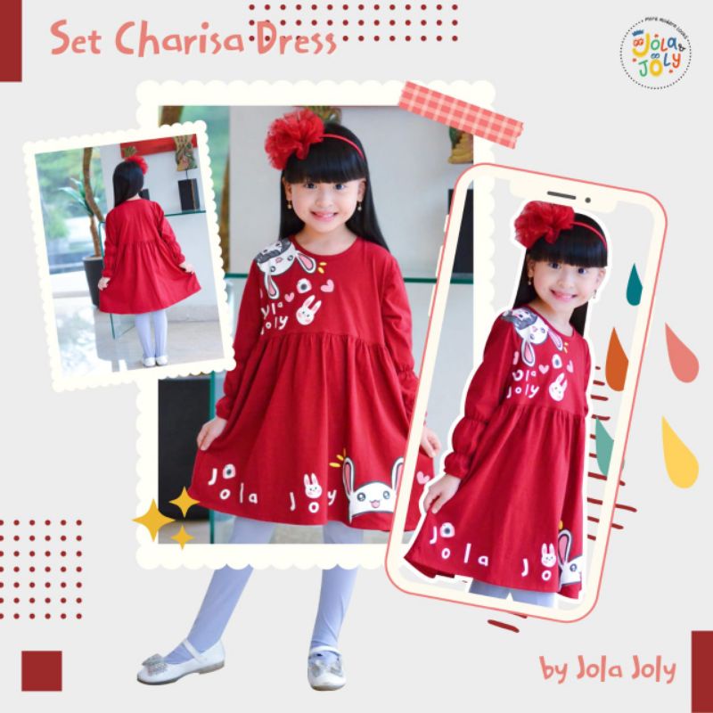 Set Charisa dress legging set / Set Charisa dress by Jola Joly / setelan baju muslim anak perempuan /one Set Anak Perempuan tunik legging / Setelan Baju Celana Anak Perempuan / Baju Setelan Anak Perempuan / Setelan Tunik legging Anak Perempuan