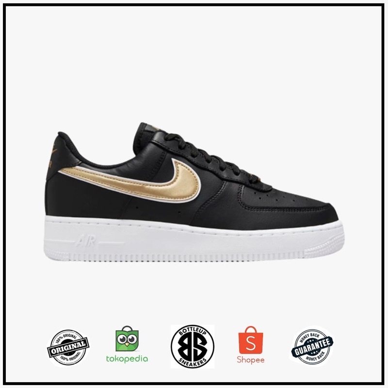 Nike Air Force 1 Black / Mettalic Gold / White