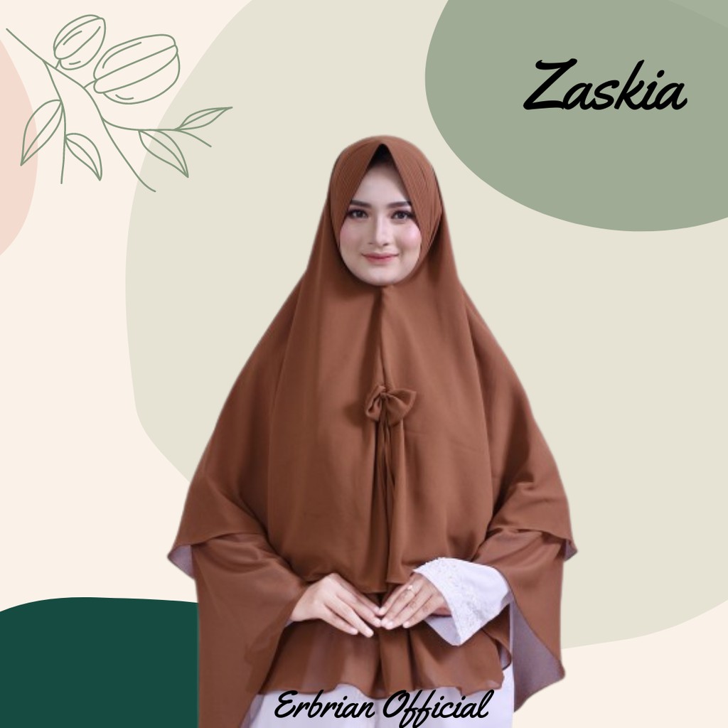 Khimar Zaskia Khimar Kerudung Hijab Jumbo Ceruty 2 Layer Bahan Ceruty Varian Warna Cek Deskripsi