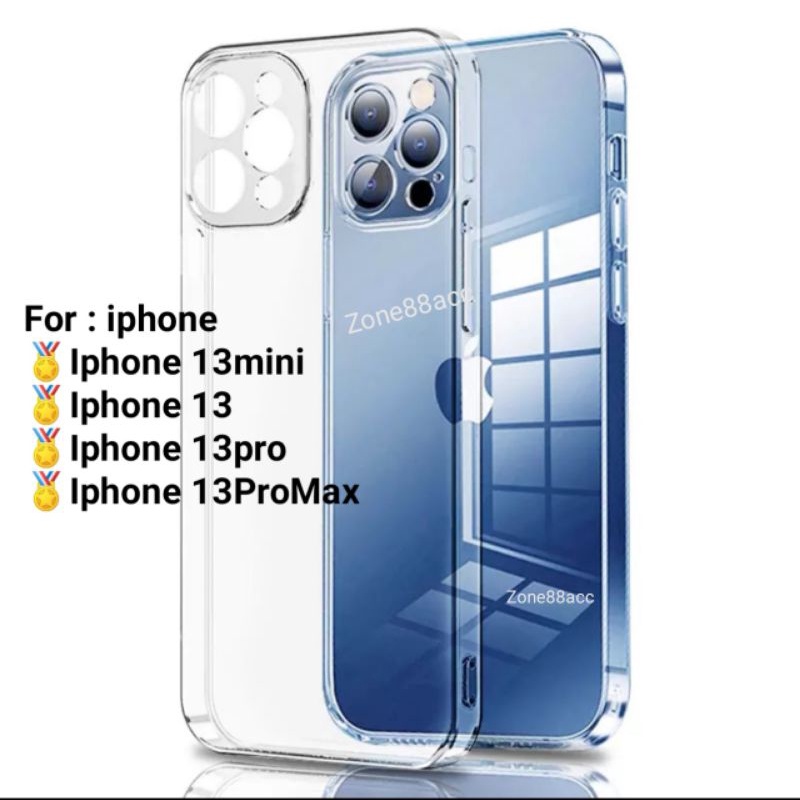 iphone 13 Mini Pro Max 13Mini 13pro 13Promax Softcase Casing Cover Transparan Bening Clear Case Soft Silicon Silikon Jelly elegan Full Pelindung Lens Lensa kamera Camera belakang Handphone