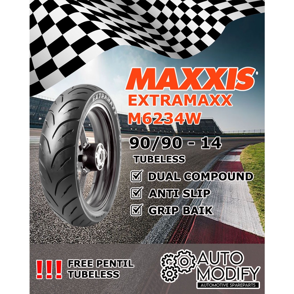 Jual Ban MAXXIS EXTRAMAXX Ukuran 90 90 14 Tubeless Ring 14 MATIC