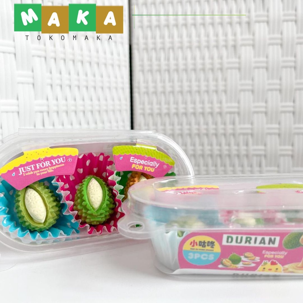 

penghapus durian mini hapusan pensil unik alat tlis kantor perlengkapan sekolah lucu import