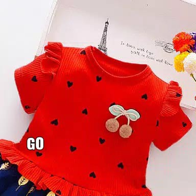 gos DRESS IMPORT LOVE BOLTZ PDK EBV Baju Dress Anak Perempuan Import Lengan Pendek