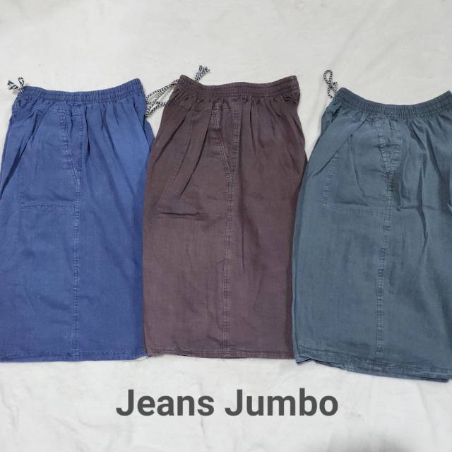 Celana pendek Pria jeans jumbo XXL fit XXXL Pria wanita big size