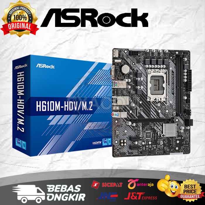 Jual Motherboard Asrock H610M HDV / M2 (H610, DDR4, LGA1700) Shopee Indonesia